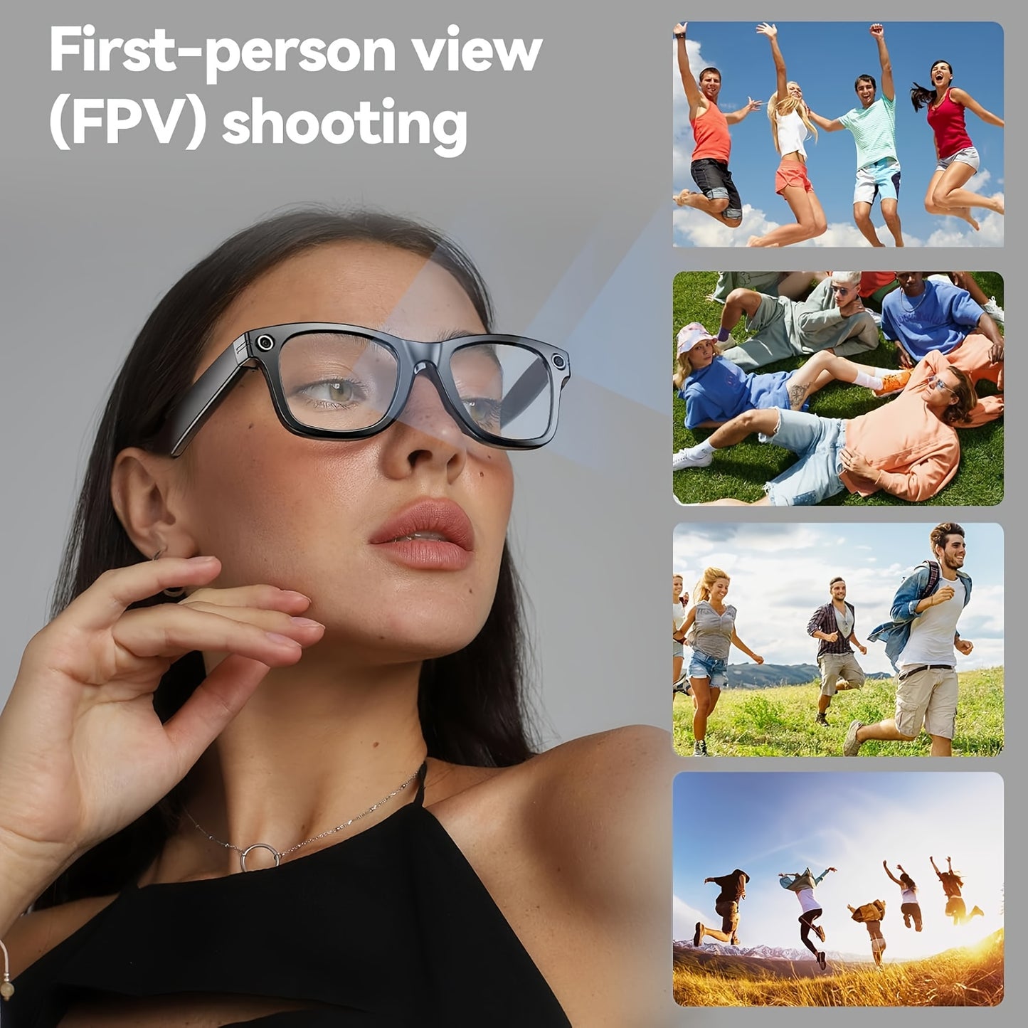 Gafas inteligentes con IA, cámara de alta definición