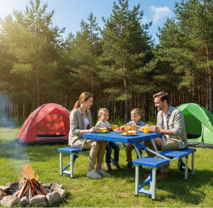 Siamese Folding Tables And Chairs-Plastic PS Thickening