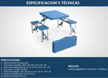 Siamese Folding Tables And Chairs-Plastic PS Thickening