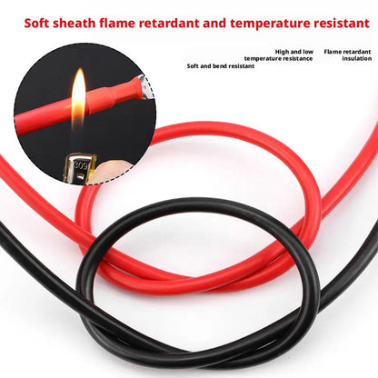 2AWG 19 Inch Heavy Duty Pure Copper Battery Cable Set 1 Positive 1 Negative 3/8 Inch M10 Thickened Terminals For Car Solar D2J5