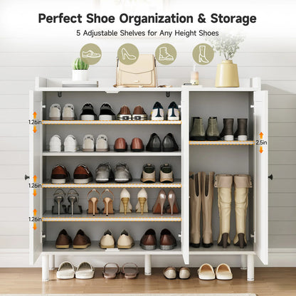 with 3 Doors, 30 pairs shoe Storage Cabinet , 40 inch Fammhouse shoe Rack shoe Organizer Cabinet for Entpway