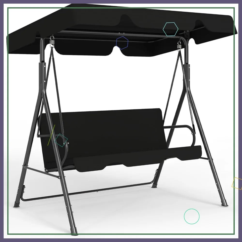 Outdoor Patio Swing Chair with Adjustable Canopy