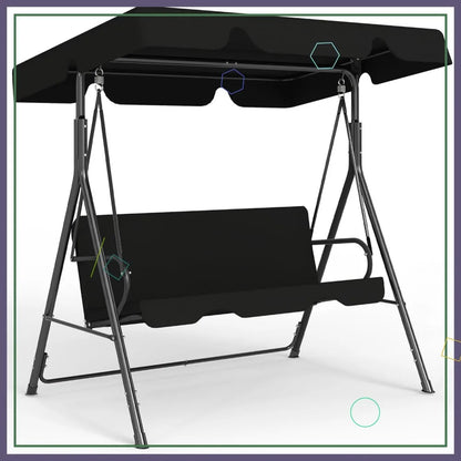 Outdoor Patio Swing Chair with Adjustable Canopy