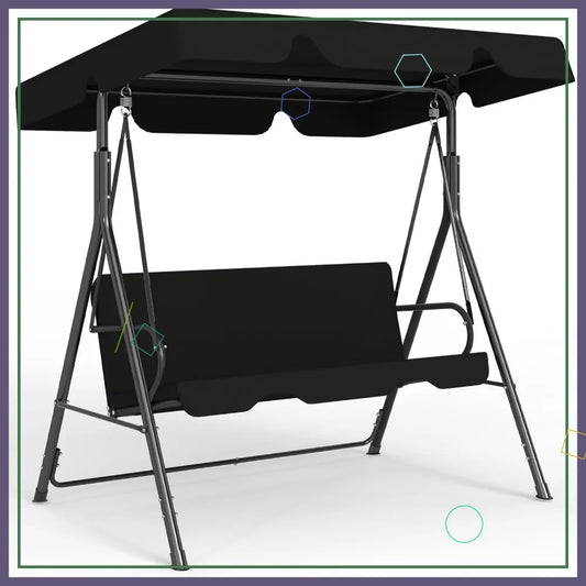 Outdoor Patio Swing Chair with Adjustable Canopy