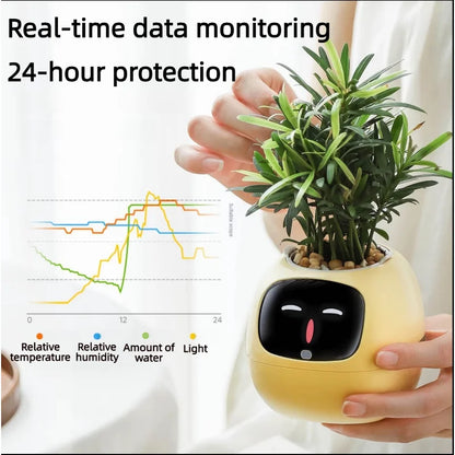 Smart Planter Emotional AI Flowerpot Over 49 Rich Expressions 7 Smart Sensors AI Chips Plant Faces -See Feelings