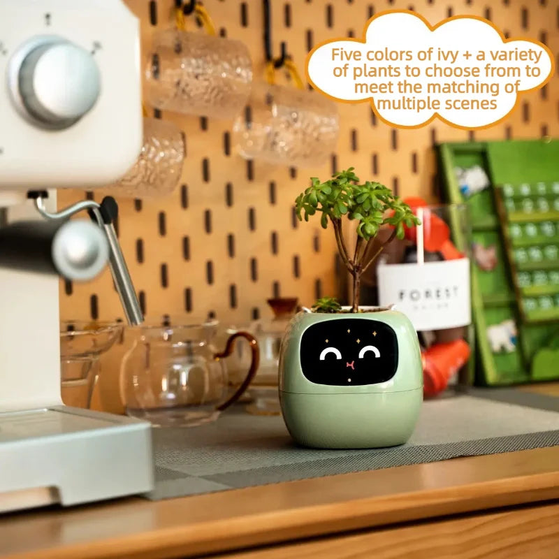 Smart Planter Emotional AI Flowerpot Over 49 Rich Expressions 7 Smart Sensors AI Chips Plant Faces -See Feelings