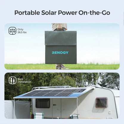 Renogy 400W Foldable Solar Panel Blanket, 25% N-Type Efficiency, Lightweight Portable Charger for RV, Camping, Off-Grid