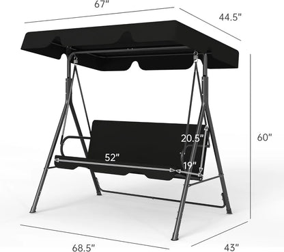 Outdoor Patio Swing Chair with Adjustable Canopy