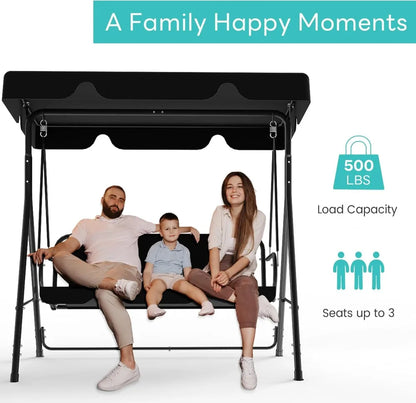Outdoor Patio Swing Chair with Adjustable Canopy