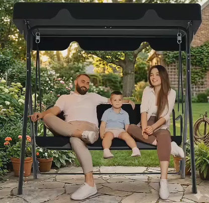 Outdoor Patio Swing Chair with Adjustable Canopy